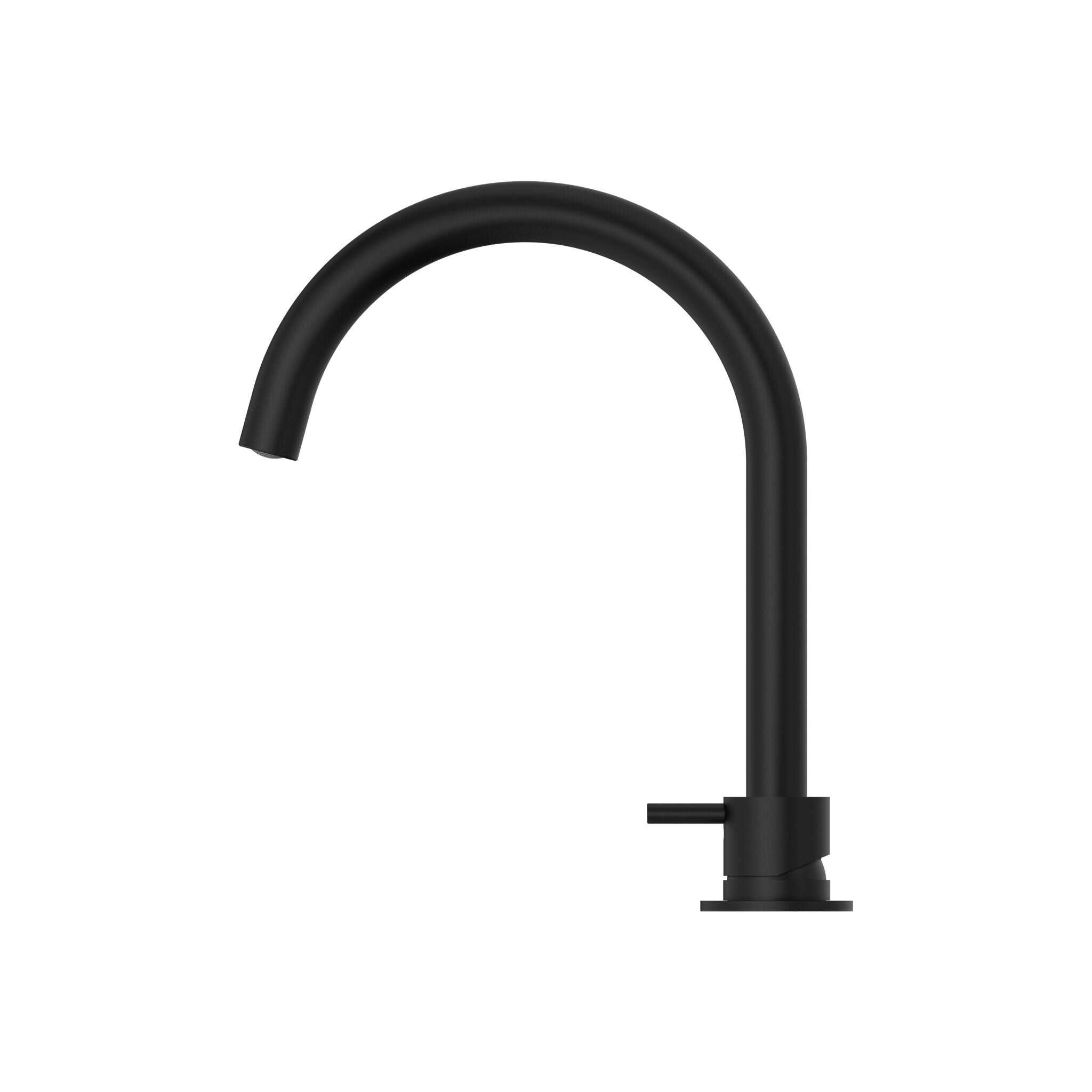 NERO MECCA HOB BASIN MIXER ROUND SWIVEL SPOUT MATTE BLACK