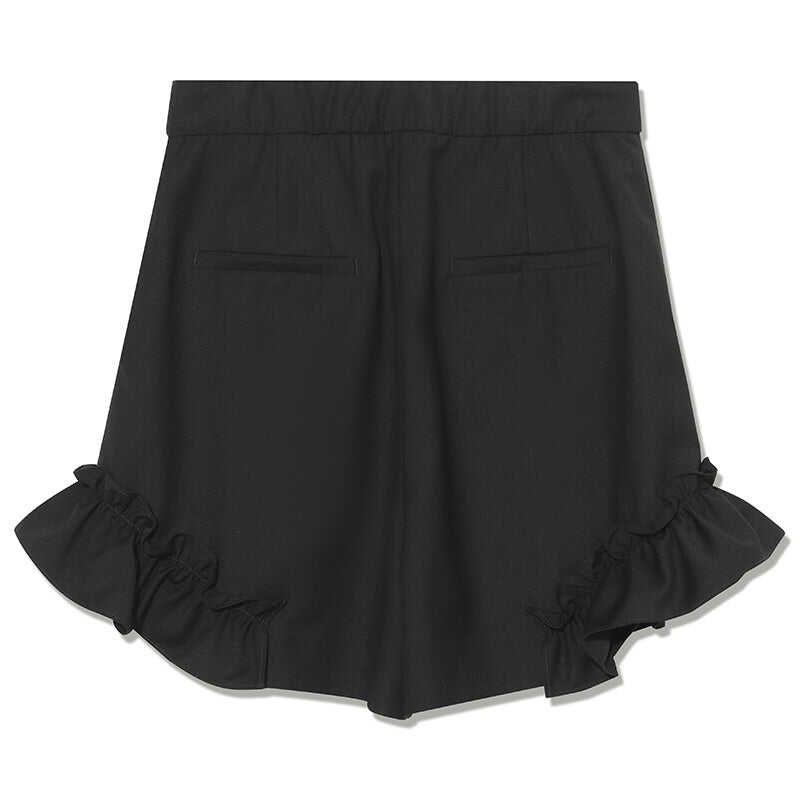 Ruffle Straight Shorts