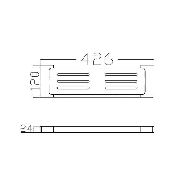 NERO PEARL METAL SHOWER SHELF GUN METAL