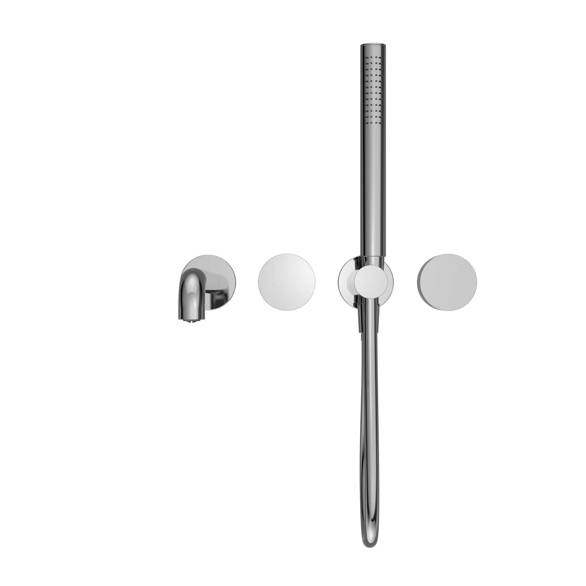 NERO KARA PROGRESSIVE SHOWER SYSTEM SEPARATE PLATE WITH SPOUT 230MM CHROME