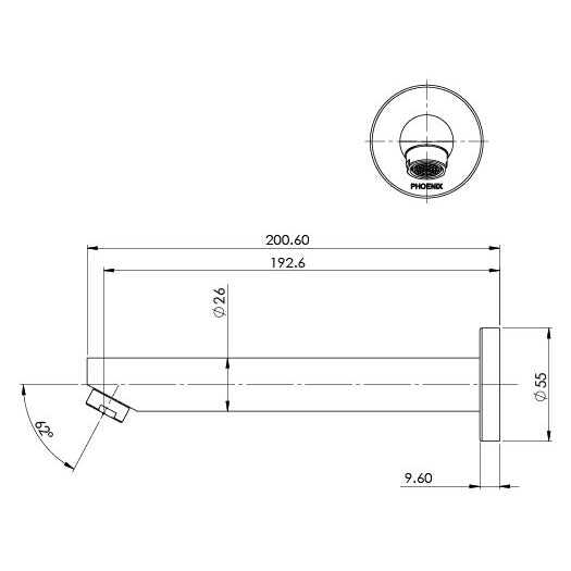 Phoenix Pina Wall Bath / Basin Outlet 180mm