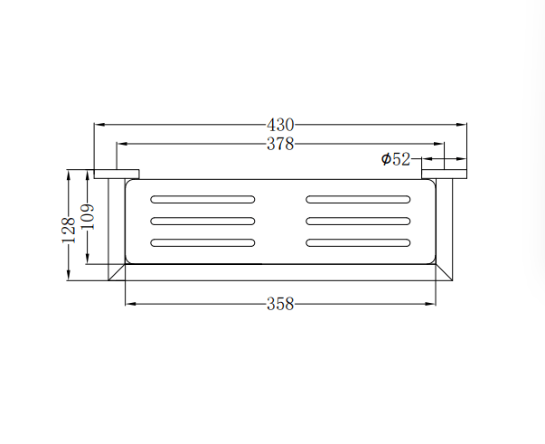 METAL SHOWER SHELF BRUSHED NICKEL