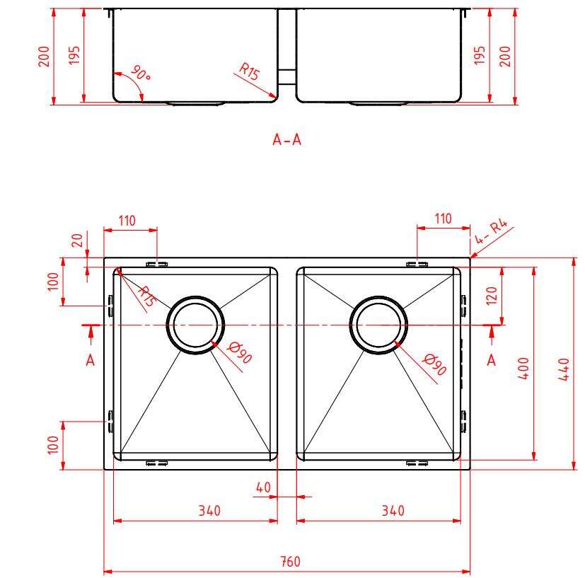 Handmade 760mm Sink