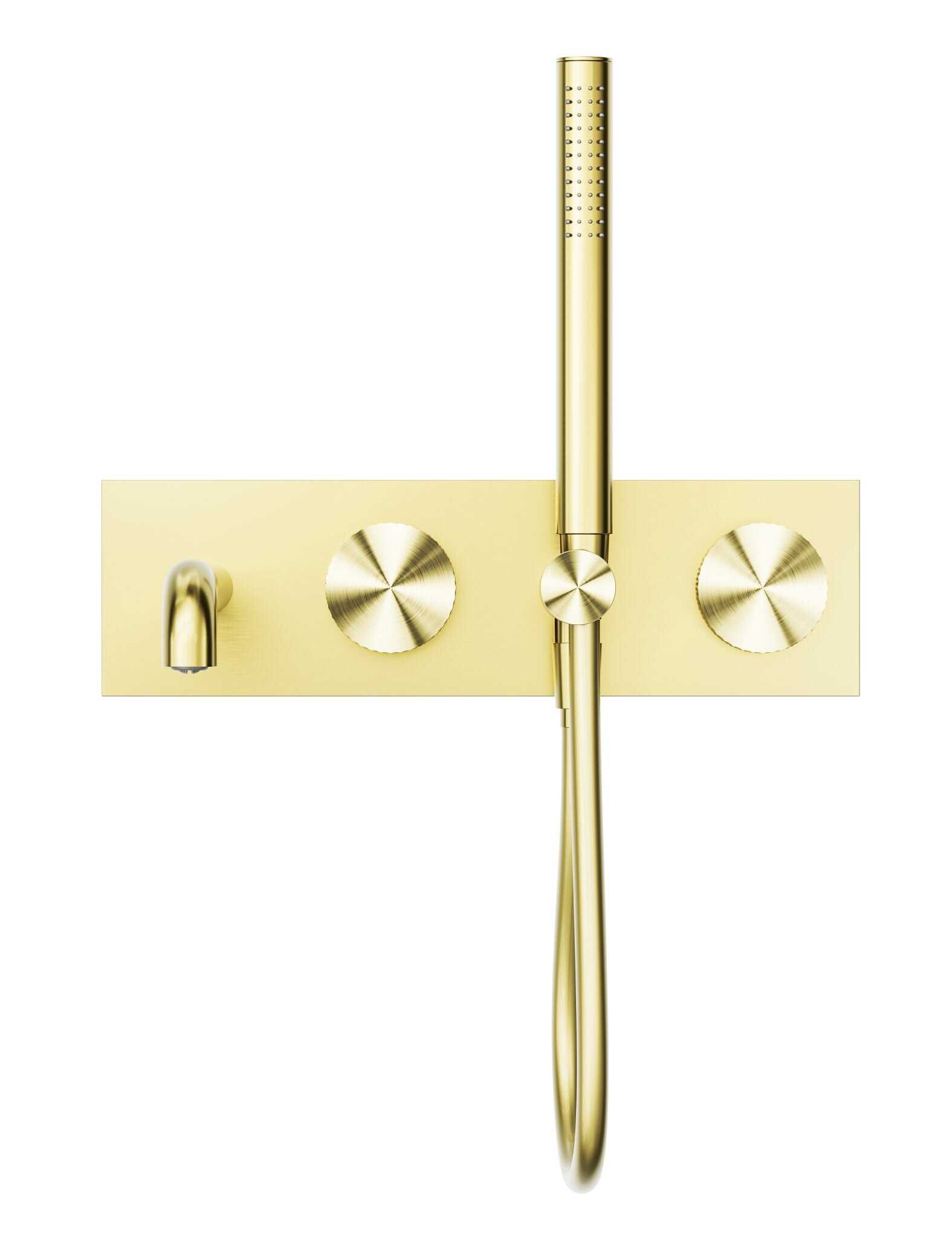 NERO OPAL PROGRESSIVE SHOWER SYSTEM WITH SPOUT 250MM BRUSHED GOLD