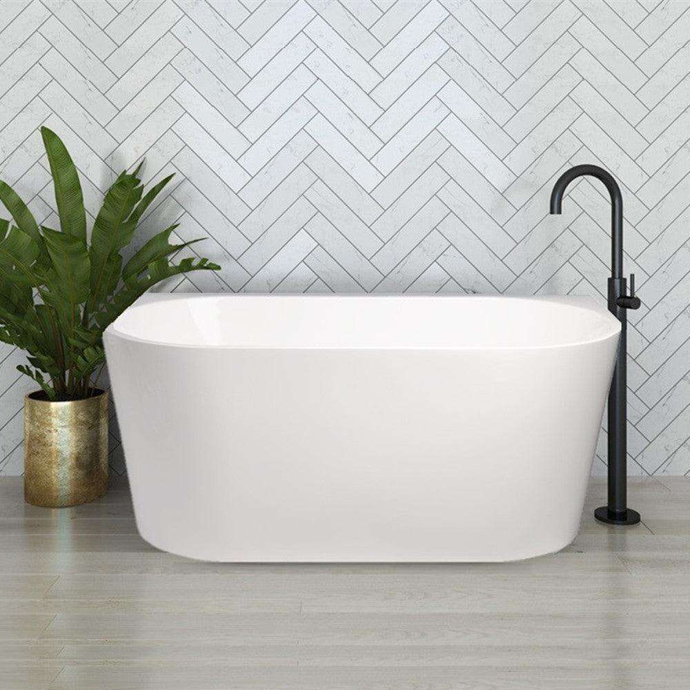 Round Back to Wall Bath-Gloss White