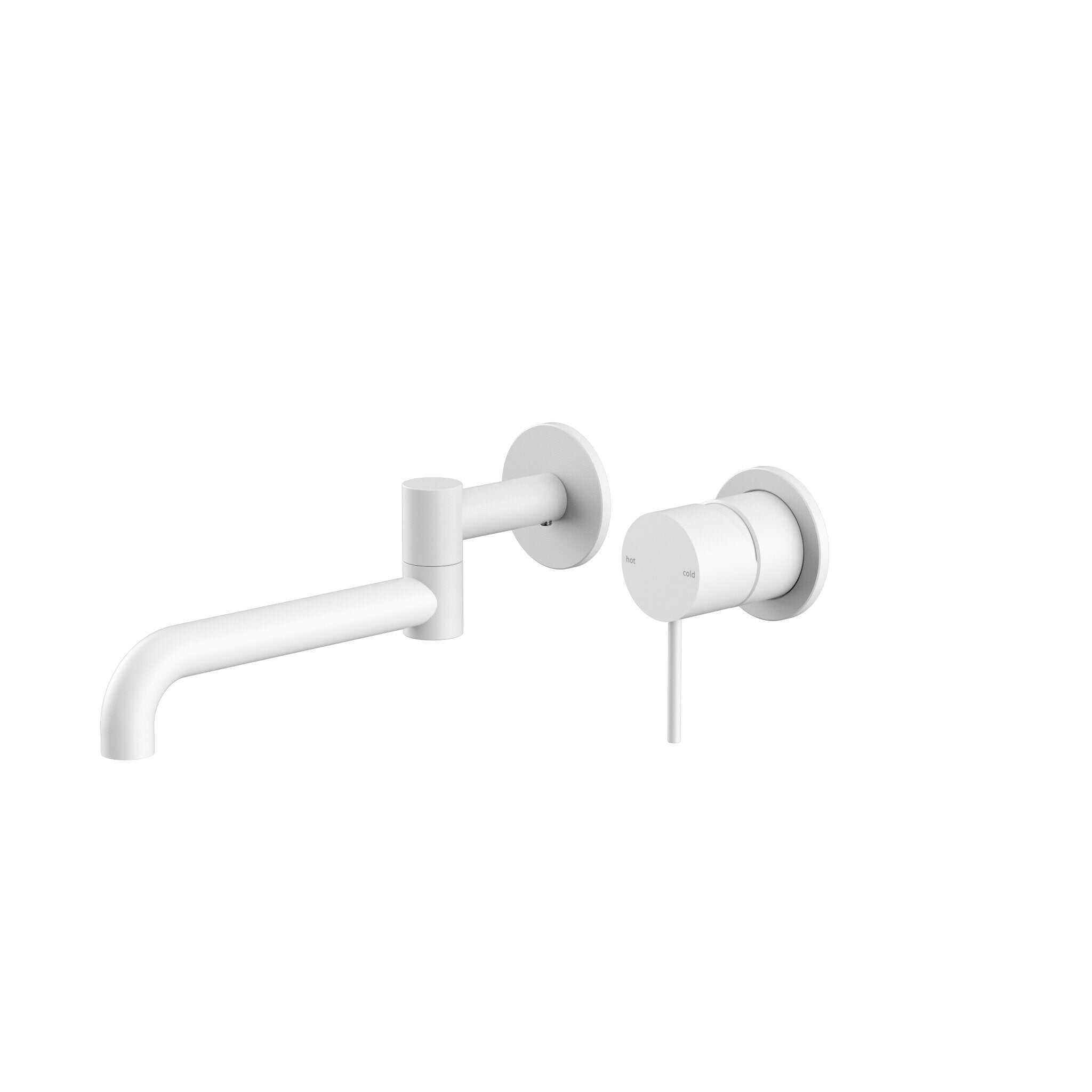 NERO MECCA WALL BASIN/BATH MIXER SWIVEL SPOUT 225MM MATTE WHITE