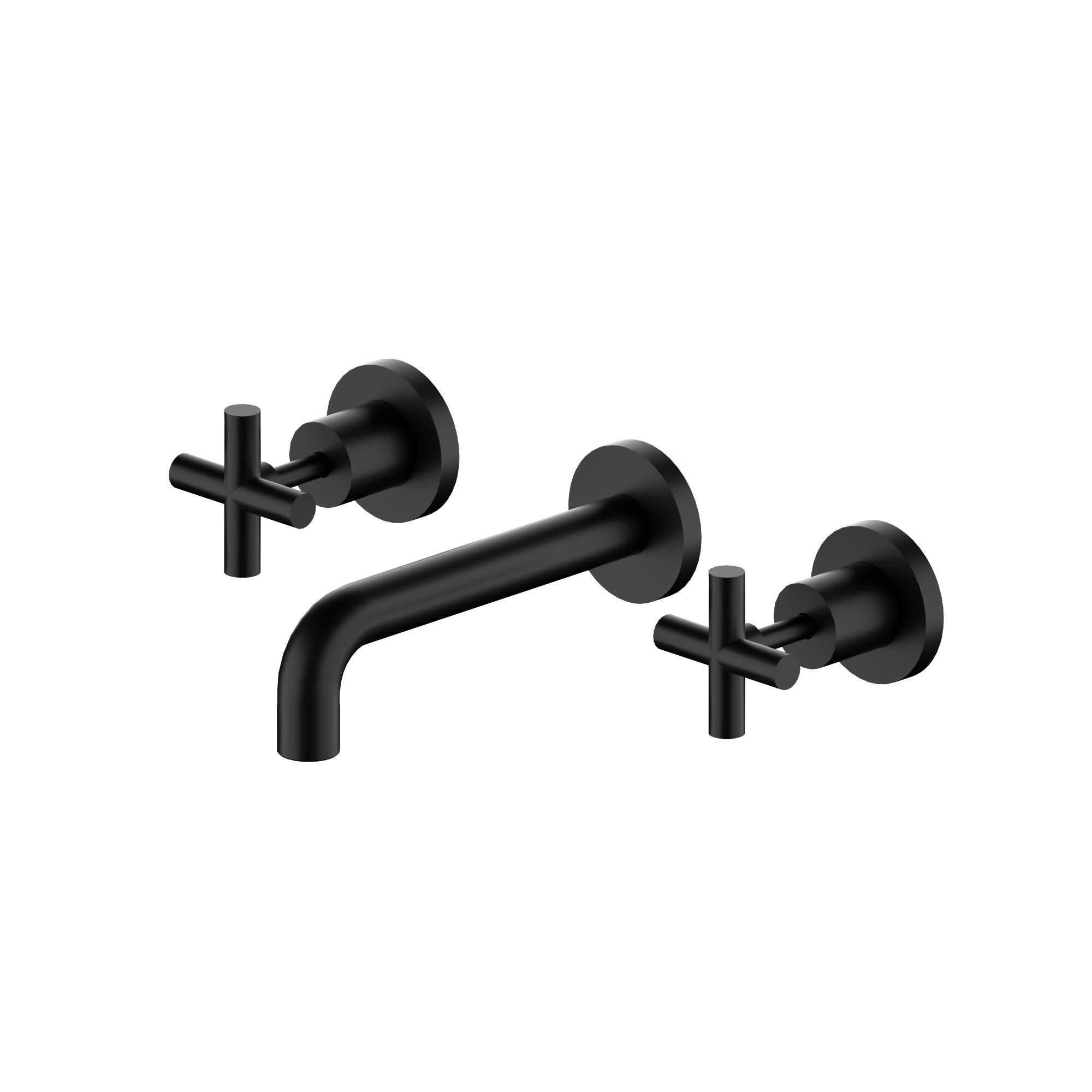 NERO X PLUS WALL BASIN SET 180MM MATTE BLACK