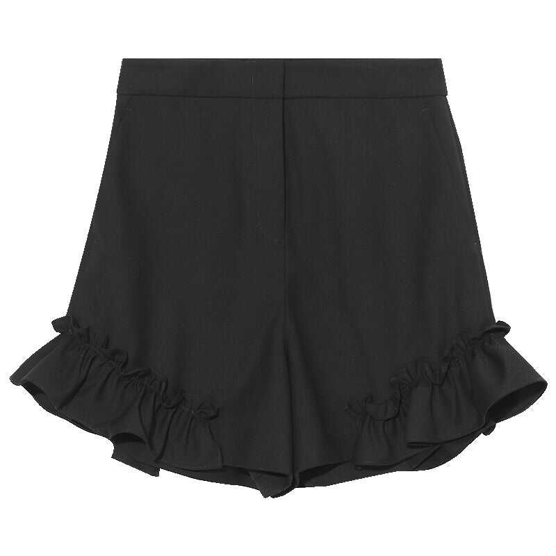 Ruffle Straight Shorts