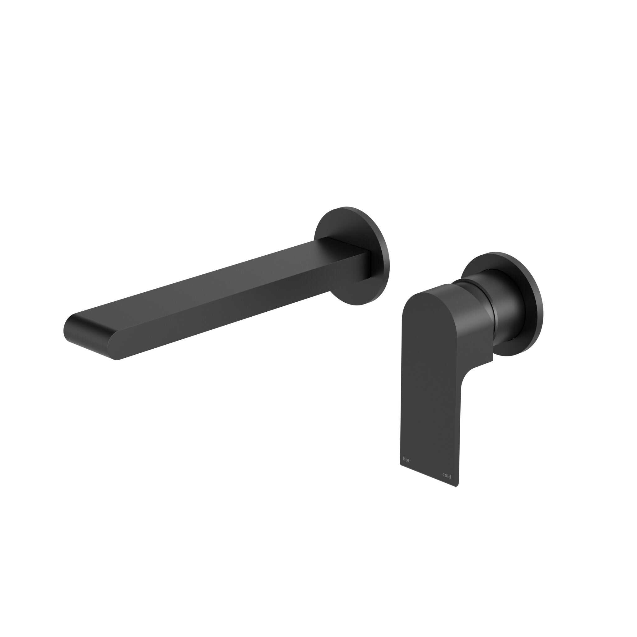 NERO BIANCA WALL BASIN/BATH MIXER SEPARATE BACK PLATE 187MM MATTE BLACK