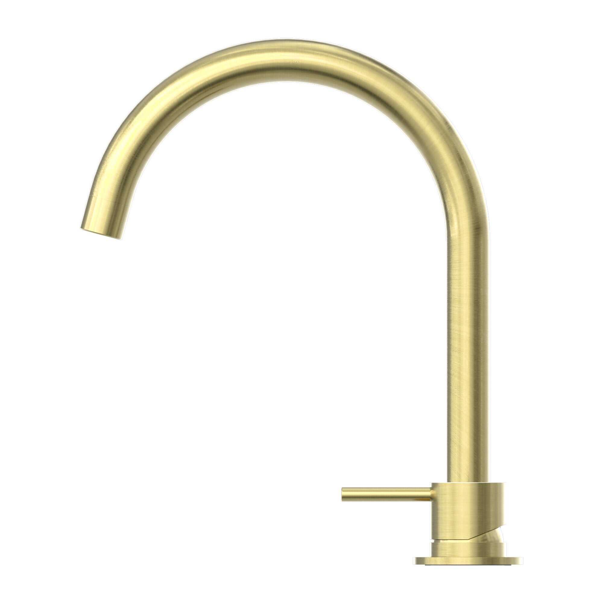 NERO MECCA HOB BASIN MIXER ROUND SWIVEL SPOUT BRUSHED GOLD