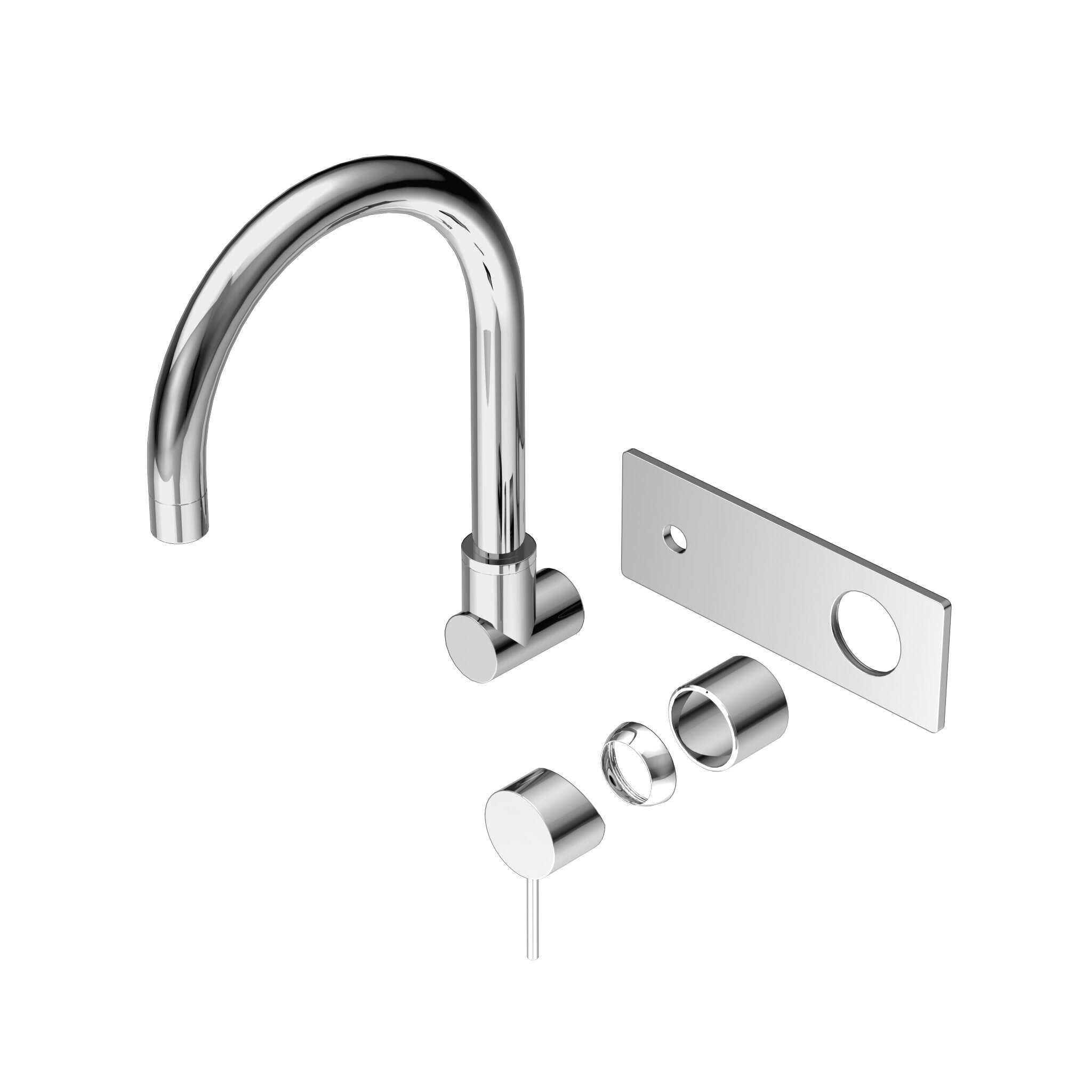 NERO MECCA WALL BASIN/BATH MIXER SWIVEL SPOUT TRIM KITS ONLY CHROME