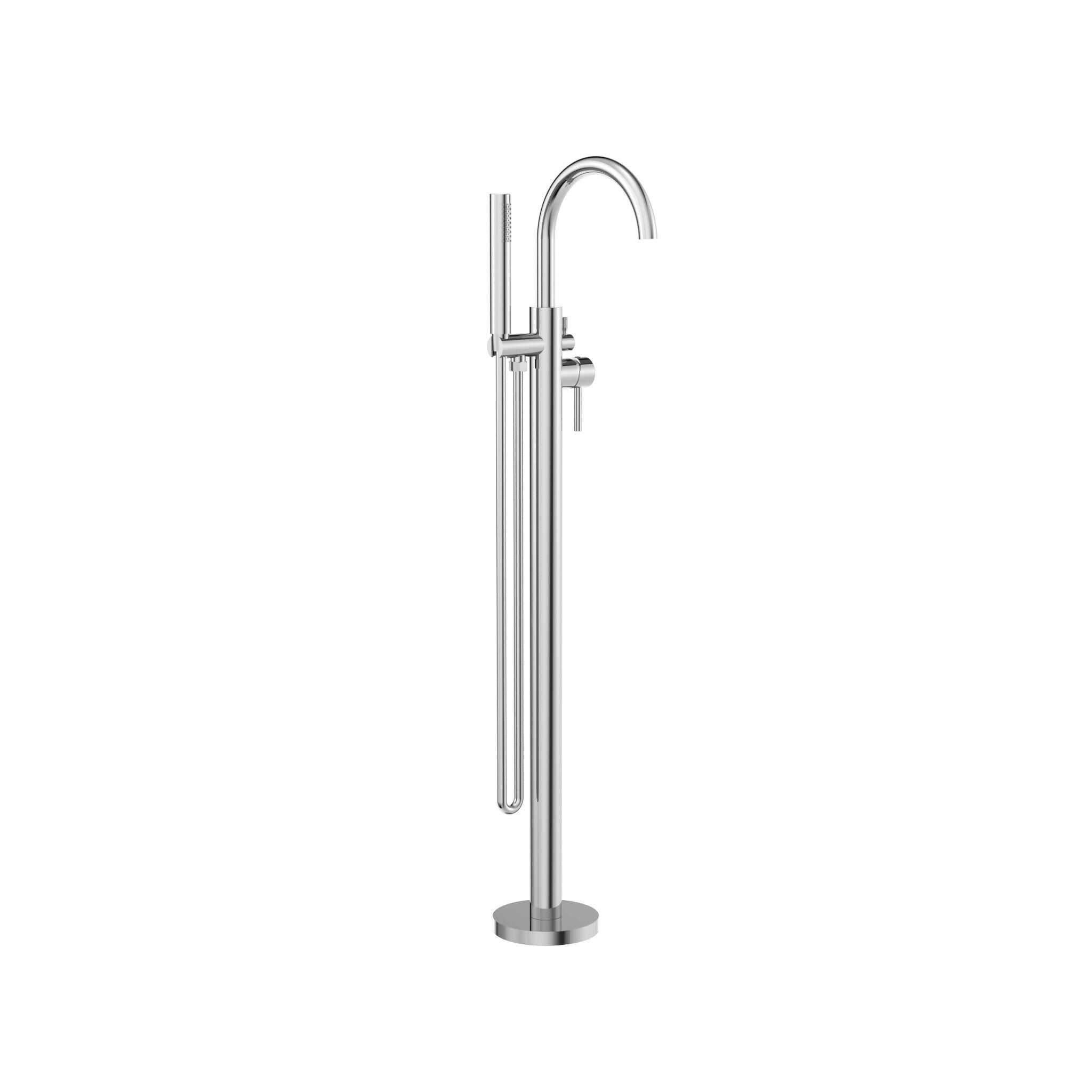 NERO MECCA ROUND FREESTANDING MIXER WITH HAND SHOWER CHROME