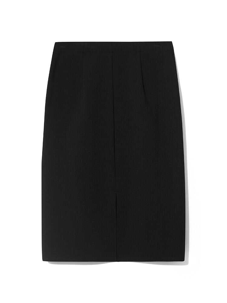 Black Stretchy Fleece Seamless Skirt