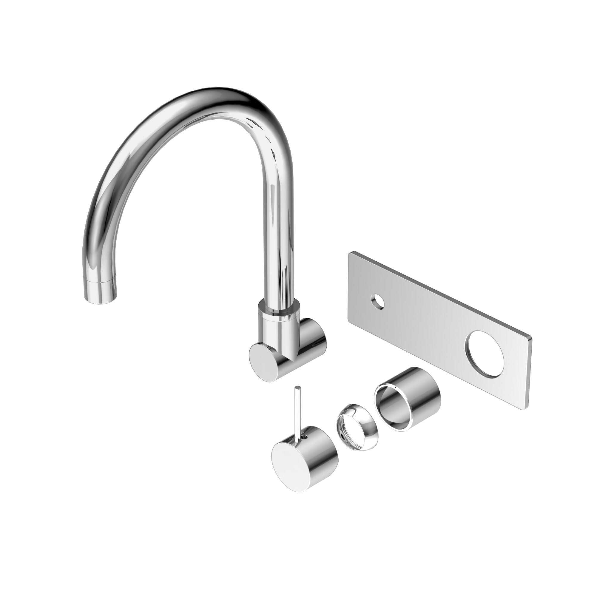 NERO MECCA WALL BASIN/BATH MIXER SWIVEL SPOUT HANDLE UP TRIM KITS ONLY CHROME