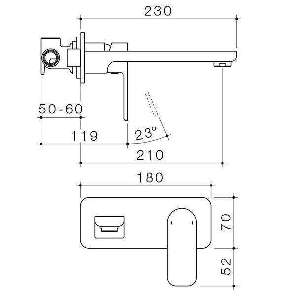 Caroma Luna Wall Basin/ Bath Mixer