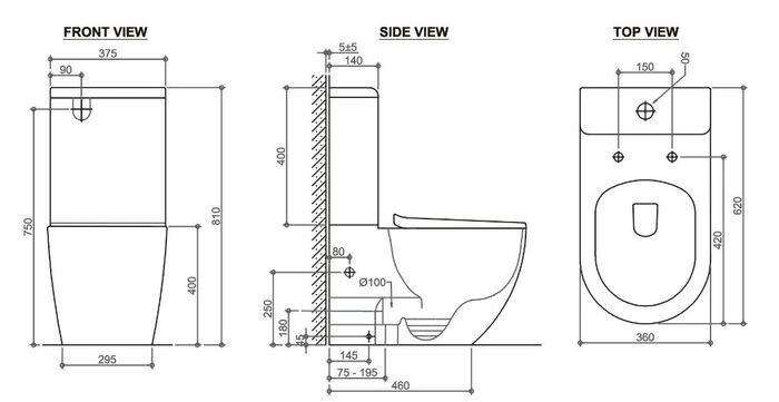 Cosenza Rimless Back To Wall Toilet